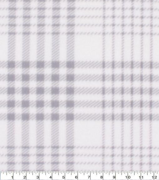 Blizzard Fleece Fabric White   Gray Plaid