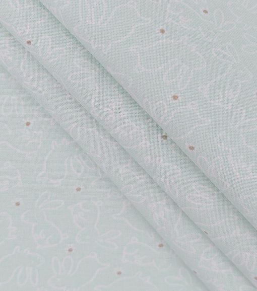 Bunny White Easter Cotton Fabric - Image 2