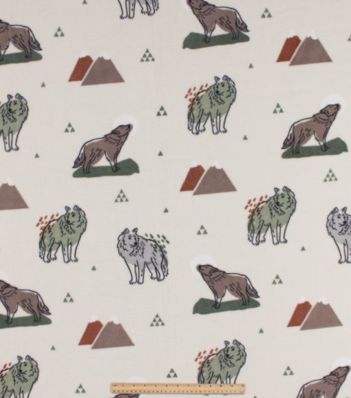 Wolves   Mountains Anti Pill Fleece Fabric - Image 2