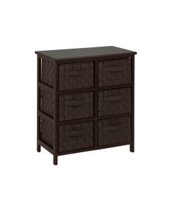 Honey Can Do 21.5 x 24.5 Espresso Woven 6 Drawer Storage Chest