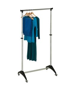 Honey Can Do 34 x 67 Chrome Adjustable Rolling Garment Rack 30lbs