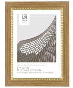 5 x 7 Two Toned   Gold Beaded Tabletop Picture Frame by Place   Time
