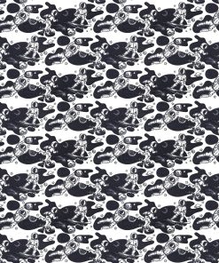 Skateboarding Astronaut Super Snuggle Flannel Fabric