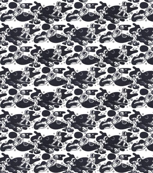 Skateboarding Astronaut Super Snuggle Flannel Fabric