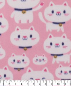 Lucky Cats Blizzard Fleece Fabric