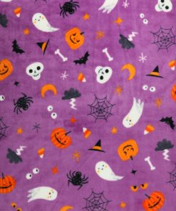 POP! Halloween Icons On Purple Sew Lush Fleece Fabric