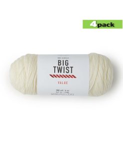 4pk Solid Ivory Medium Weight Acrylic 380yd Value Yarn by Big Twist