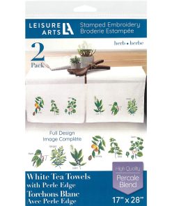 Leisure Arts 17 x 28 Herb Tea Towel Stamped Cross Stitch Kit