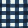 Navy Gingham Sherpa Fleece Fabric