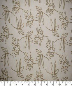 Tan Floral Outline Quilt Cotton Fabric by Quilter s Showcase