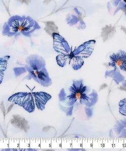 Butterfly Floral Sew Lush Fleece Fabric