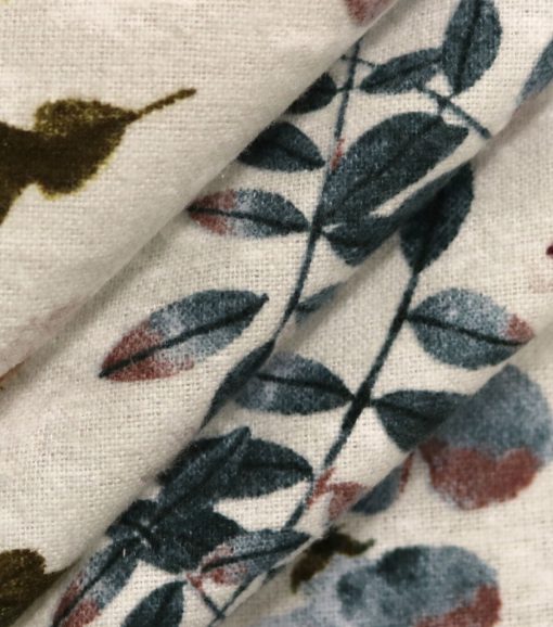 Leaves Beige Super Snuggle Flannel Fabric - Image 2