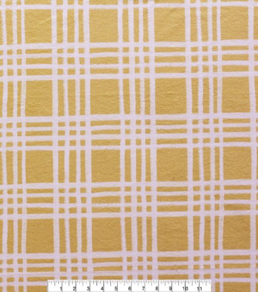 Yellow Plaid Super Snuggle Flannel Fabric - Image 2