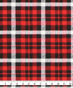 Alex Red   Gray Plaid Super Snuggle Flannel Fabric