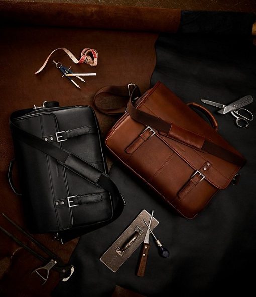 Classic Leather Flapover Briefcase - Image 5