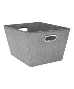 Simplify 17 Heather Gray Grommet Storage Bin With Handles