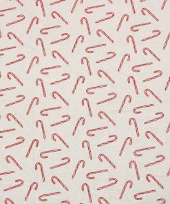 Candy Canes on White Super Snuggle Christmas Flannel Fabric