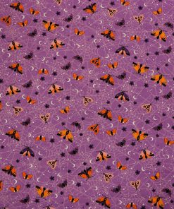 Moths On Purple Super Snuggle Flannel Fabric