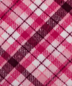Pink   Burgundy Bias Plaid Anti Pill Fleece Fabric