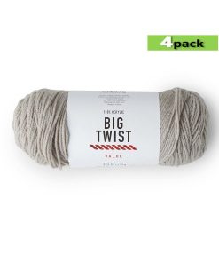 4pk Solid Soft Grey Medium Weight Acrylic 380yd Value Yarn by Big Twist