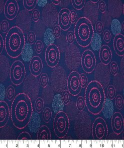 Pink Circles on Navy Quilt Cotton Fabric by Quilter s Showcase
