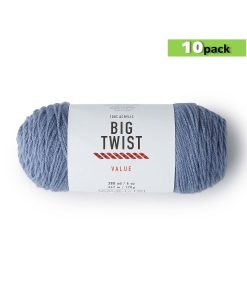 10pk Solid Denim Medium Weight Acrylic 380yd Value Yarn by Big Twist