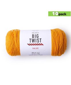 10pk Solid Gold Medium Weight Acrylic 380yd Value Yarn by Big Twist
