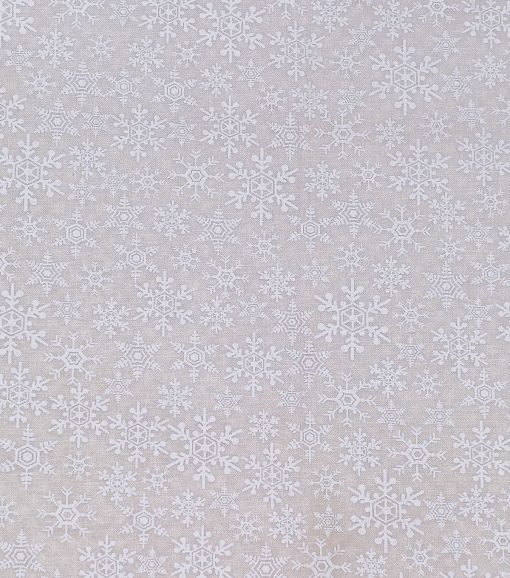 White Snowflakes Christmas Cotton Fabric - Image 2