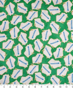 Wisconsin Cotton Fabric Tossed State