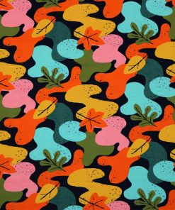 Multicolor Geometric Leaf Super Snuggle Flannel Fabric by POP!