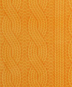 Yellow Cable Knit Anti Pill Fleece Fabric