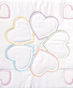 Jack Dempsey 18 5 Hearts Stamped Quilt Blocks 6pk