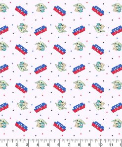 Patriotic Mandalorian Star Toss Patriotic Cotton Fabric