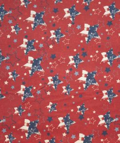Stars On Red Patriotic Cotton Fabric