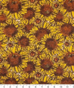 Super Snuggle Flannel Fabric Sunflowers   Bees