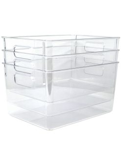 11 Clear Plastic Storage Bins 3pk by Top Notch