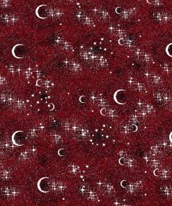 Red Crescent Moons On Webs Super Snuggle Flannel Fabric