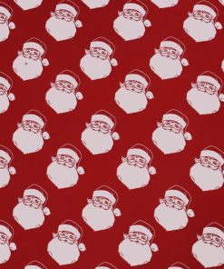 Santa Faces on Red Super Snuggle Christmas Flannel Fabric