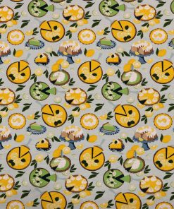 Lemon   Key Lime Pie On Gray Super Snuggle Flannel Fabric