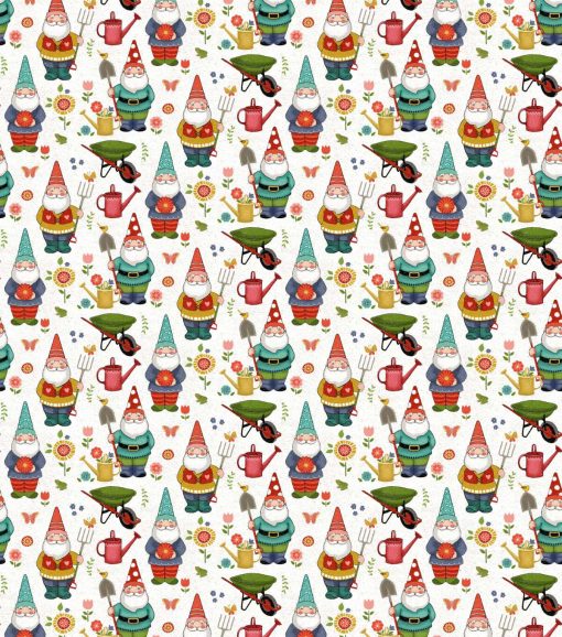 Springs Creative Garden Gnomes Cotton Fabric - Image 2