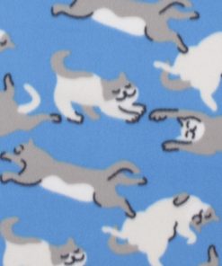 Cats on Blue Blizzard Fleece Fabric