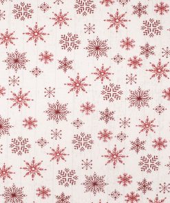 Red Snowflakes on White Super Snuggle Christmas Flannel Fabric