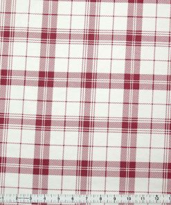 White   Red Plaid Super Snuggle Flannel Fabric
