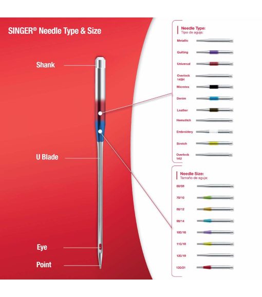 SINGER Universal Regular Point Sewing Machine Needles - Image 13