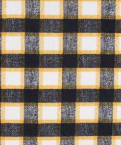 Yellow   Black Textured Plaid Anti Pill Fleece Fabric