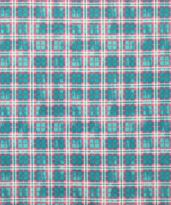 Aqua   Pink Tartan Plaid Super Snuggle Flannel Fabric