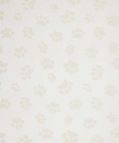 Cream Embossed Paw Prints Sew Lush Fleece Fabric