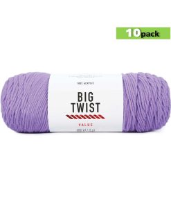 10pk Solid Lilac Medium Weight Acrylic 380yd Value Yarn by Big Twist