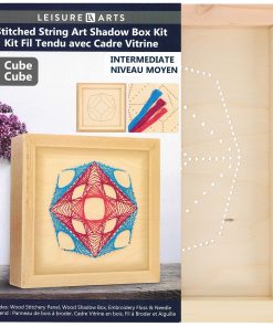 Leisure Arts 11 Cube Wood Stitching String Art Kit With Shadow Box