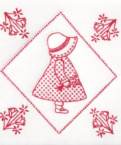 Jack Dempsey Needle Art 9 Sunbonnet Sue Stamped White Quilt Blocks 12pk